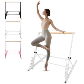 White Solid Wood Ballet Barre With Adjustable Range Of 31.5-39.5 Inches For Dance Practice
