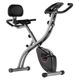 VEVOR Folding Exercise Bike, Foldable Fitness Stationary Bike, Adjustable Magnetic Resistance Stationary Bike