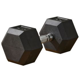 40lbs Rubber Hex Dumbbells Weight Dumbbell Hand Weight Barbell for Body Fitness Training for Home Office Gym, Black