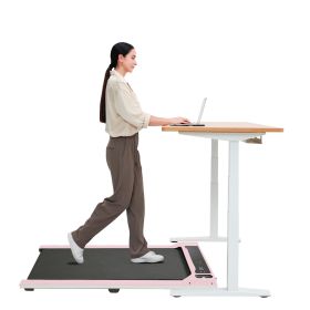 Walking Pad Under Desk Treadmill, Portable Small Treadmills for Home and Office (Main Material: ABS+Steel(Q235), Main Color: Pink)